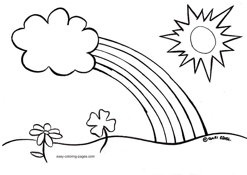 842x598 Easy Spring Coloring Pages For Kids Printable Coloring Sheet