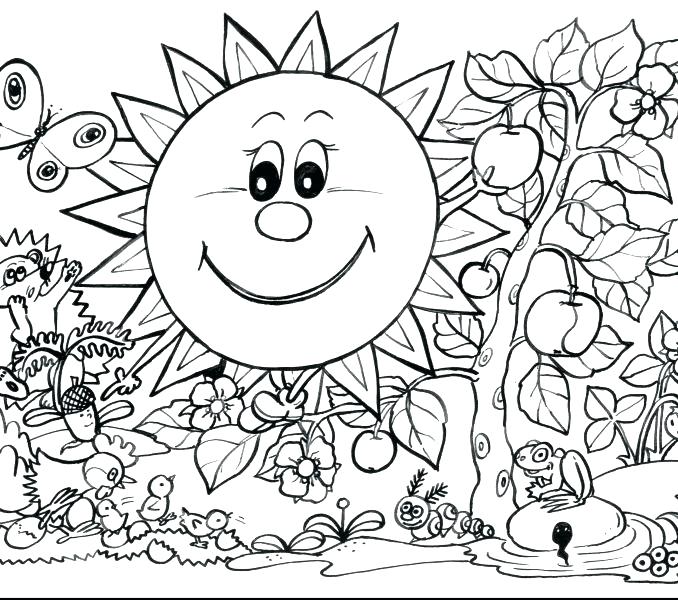 678x600 Spring Coloring Pages Free Printable Printable Spring Coloring