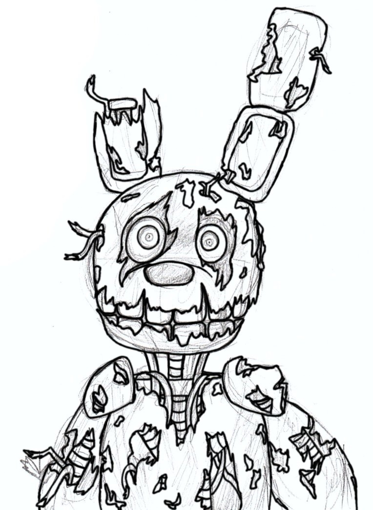 764x1045 Springtrap Coloring Page Printable