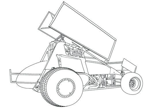 500x376 Sprint Car Coloring Pages Sprint Car Coloring Pages Race Car