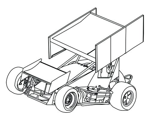 500x400 Sprint Car Coloring Pages Sprint Car Vector 2 Tattoo Free Sprint