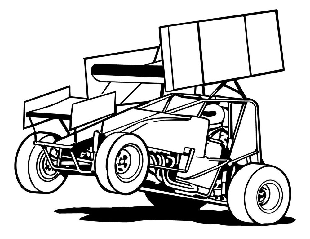 1000x771 Sprint Car Clipart