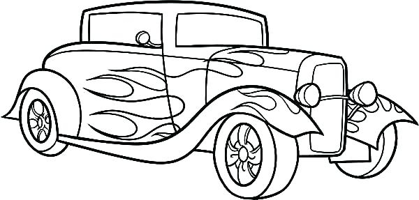 600x287 Classic Car Coloring Pages Educational Coloring Pages