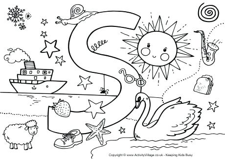 460x325 S Coloring Pages I Spy Alphabet Colouring Page S Coloring Pages