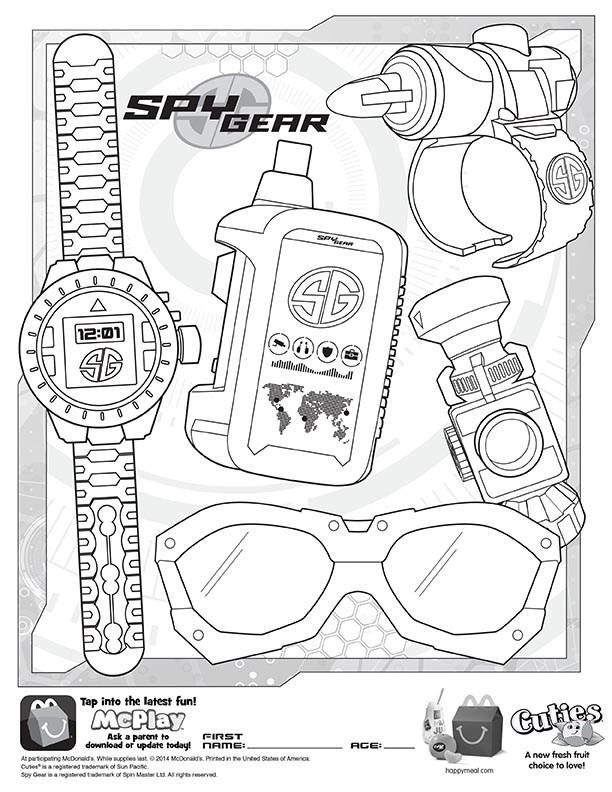 612x792 Mcdonalds Happy Meal Coloring And Activities Sheet Spy Gear 02