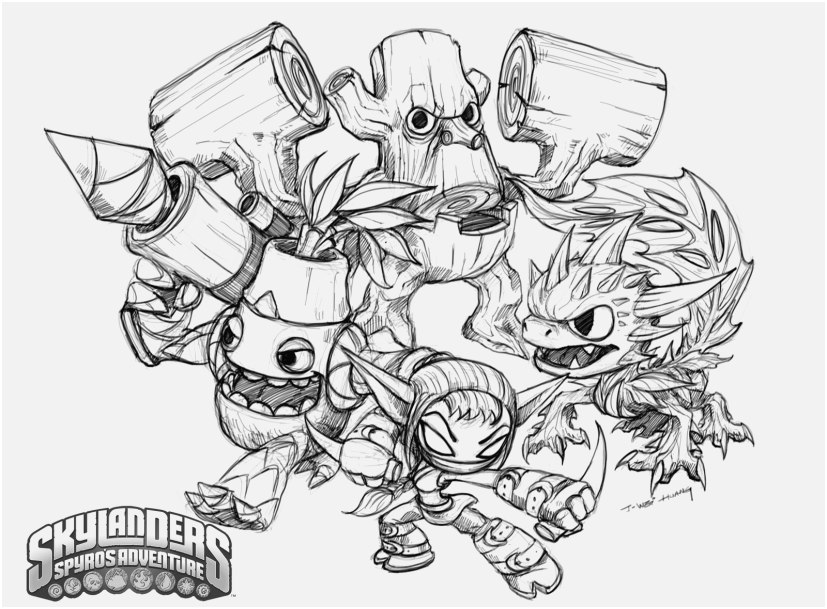 827x609 Skylanders Coloring Pages Dino Rang Images Life Spyro Wiki