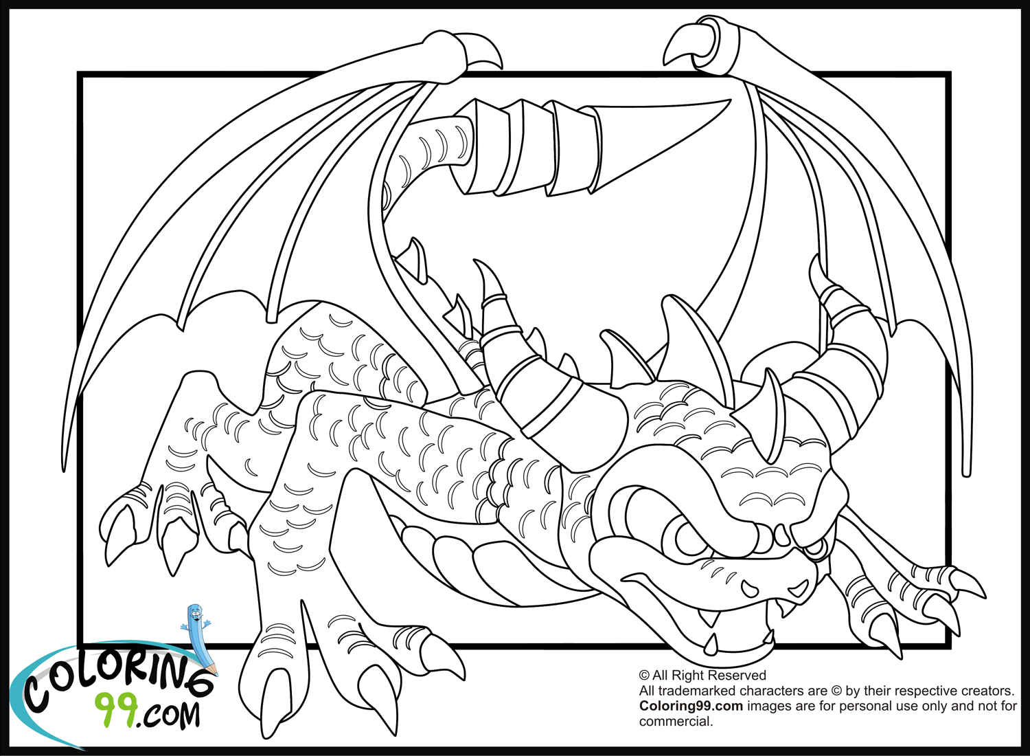 1500x1100 Skylanders Dragons Coloring Pages Minister Coloring