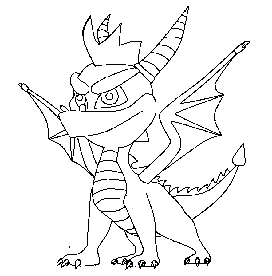 885x898 Spyro The Dragon Coloring Page Free Printable Pages Incredible