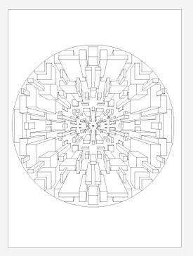 275x365 3d Square Mandala Coloring Page