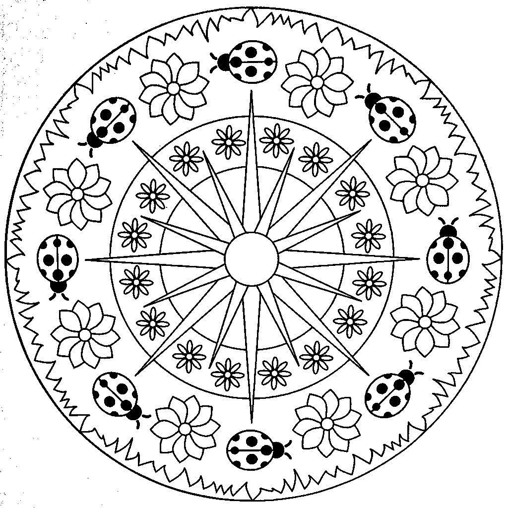 1024x1024 Square Mandala Coloring Picture For Kids Obje