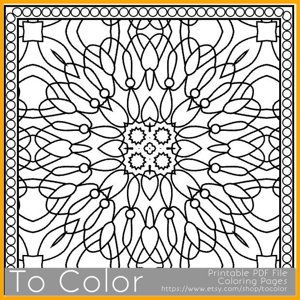 619x619 Appealing Printable Coloring Pages For Adults Square Pattern