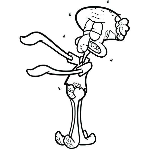 600x600 Squidward Coloring Pages Download Zombie Coloring Page Squidward