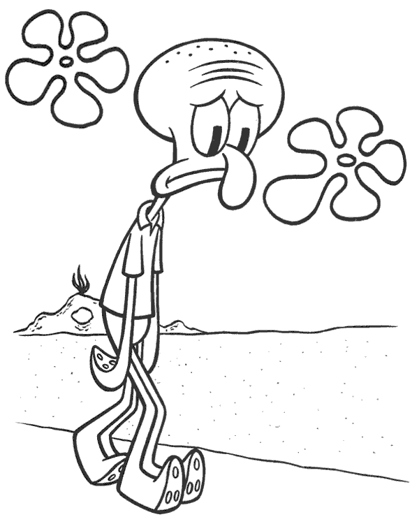 600x740 Squidward Tentacles Printable Coloring Book To Print Or Download