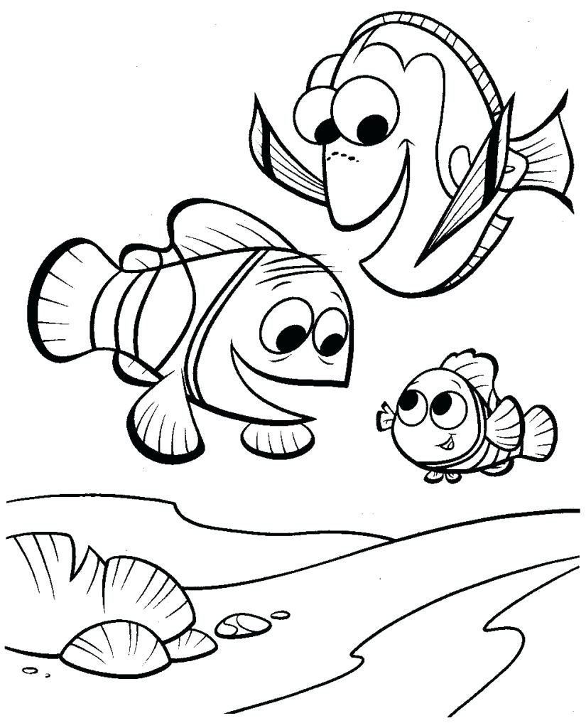 825x1024 Coloring Pages ~ Nemo Coloring Pages Marlin Dory And Squirt Nemo