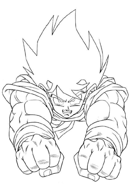 567x794 Son Goku Flying Coloring Page Dragonball Z Son