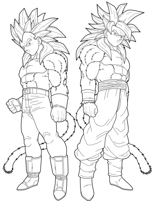 500x656 Dragon Ball Z Coloring Pages Goku Super Saiyan 4 Colouring