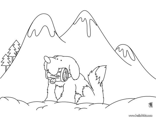 620x480 You Will Love This St. Bernard Coloring Page! Nice Dog Drawing