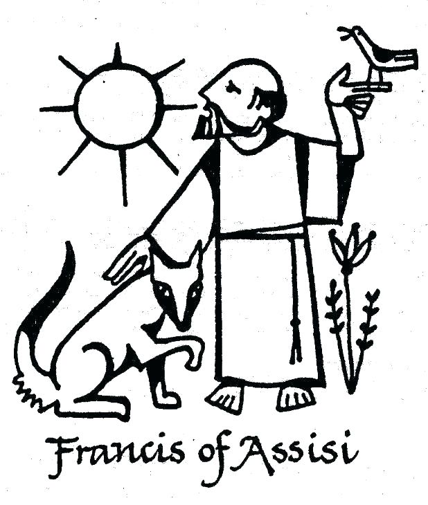 618x730 St Francis Of Assisi Coloring Page Immaculate Heart Coloring Pages