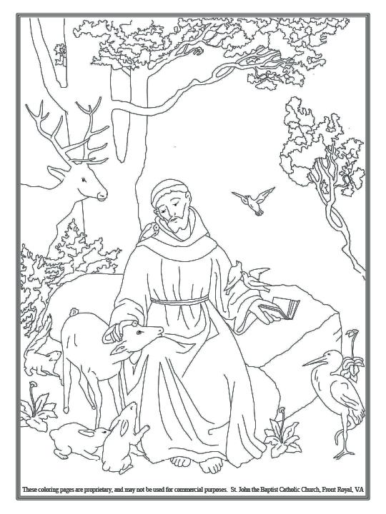 540x720 Coloring St Francis Of Assisi Coloring Pages Prayer Card Saint