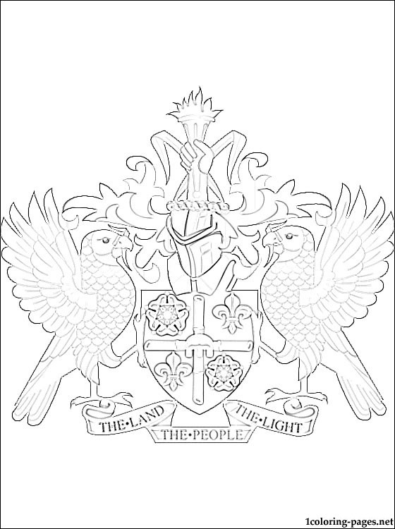 560x750 Saint Lucia Coat Of Arms Coloring Page Coloring Pages