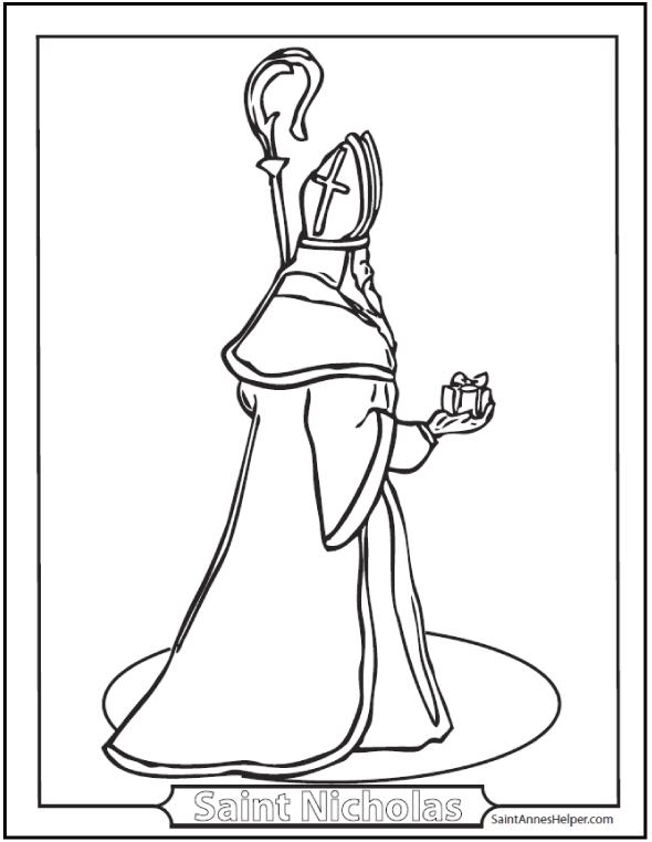 590x762 Saint Nicholas Coloring Page Feast Day December 6
