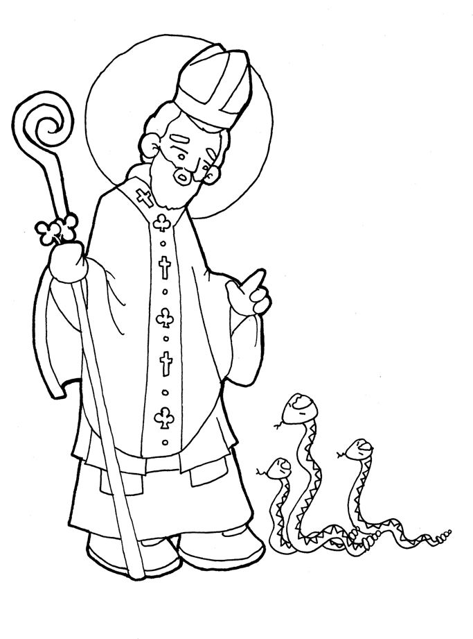 683x921 St. Patrick Catholic Coloring Page