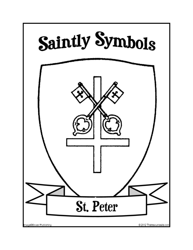 618x800 Saintly Symbols Of St. Peter Coloring Sheet