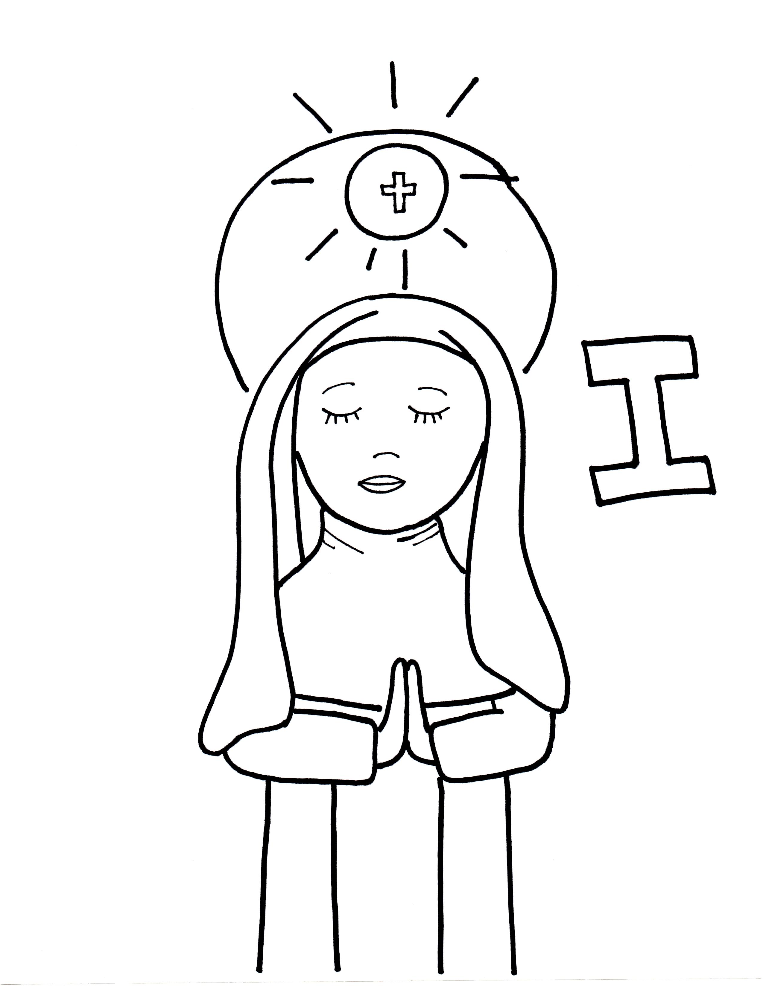 2550x3300 I Is For Bl. Imelda Lambertini Saints To Color