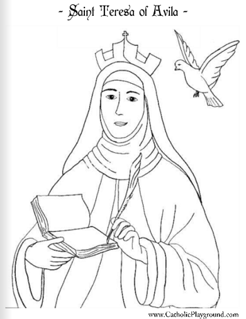 356x461 Saint Teresa Of Avila Coloring Page October 15th Catholic
