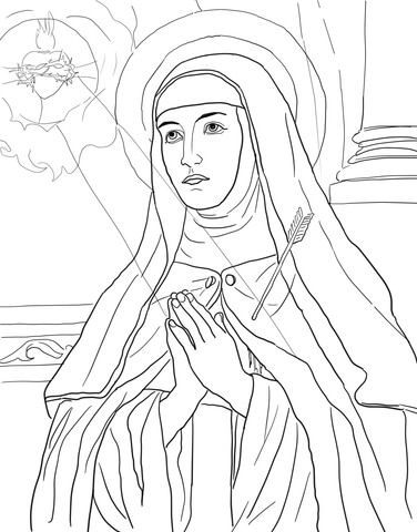 376x480 St. Teresa Of Avila Coloring Page From Saints Category. Select