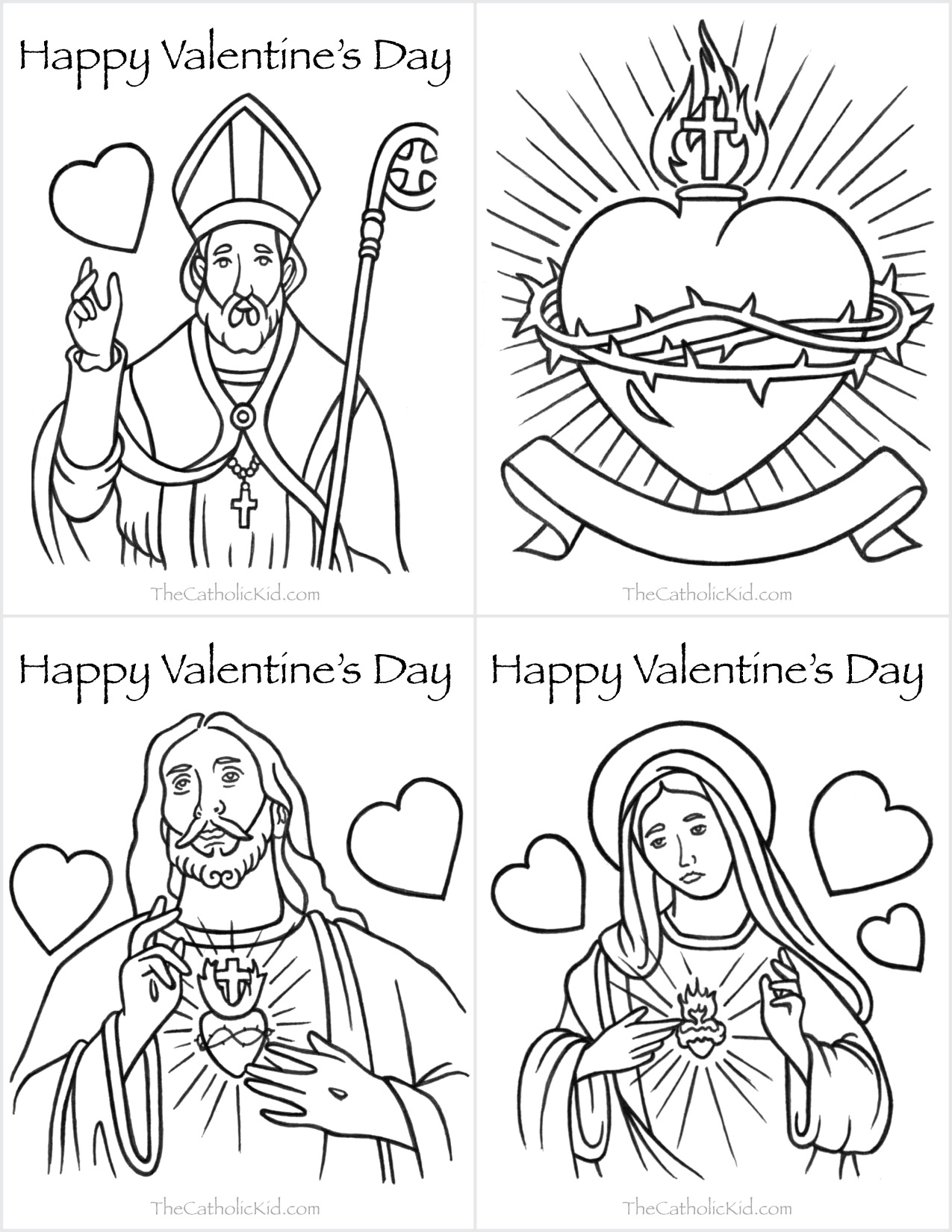 1275x1650 St Valentine Coloring Pages Catholic Valentines Day Cards Variety