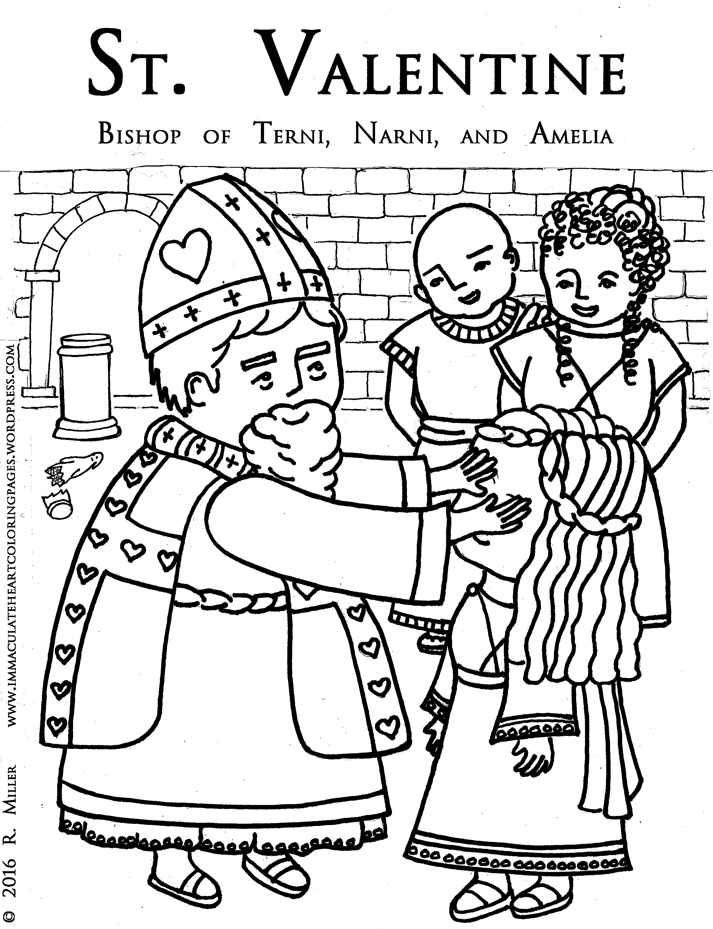 2479x3229 Saint Valentine, Bishop Of Terni Coloring Page Immaculate Heart