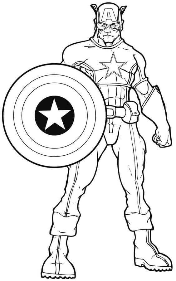 564x901 30 Printable Captain America Coloring Pages