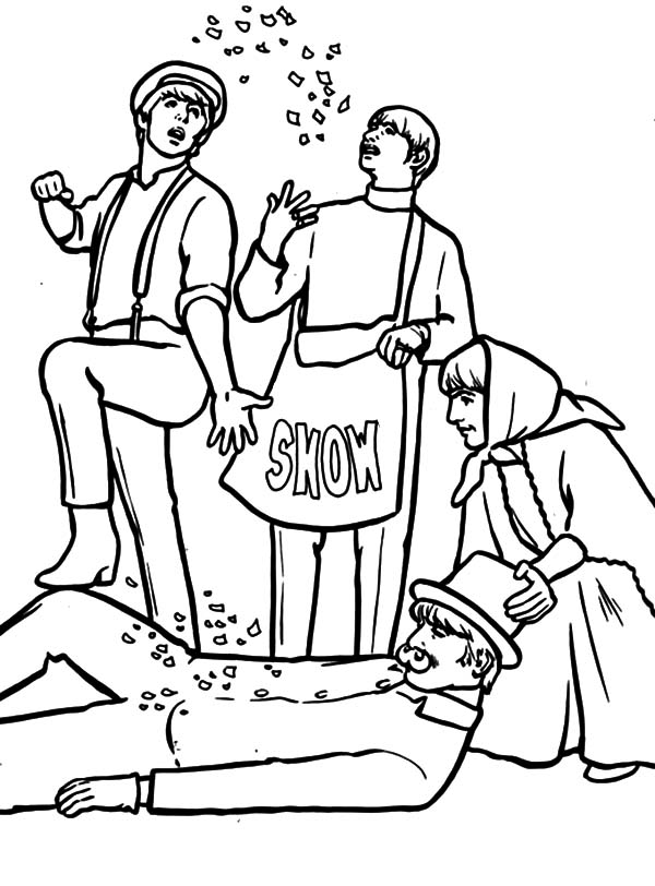 600x812 The Beatles On Stage Coloring Pages Batch Coloring