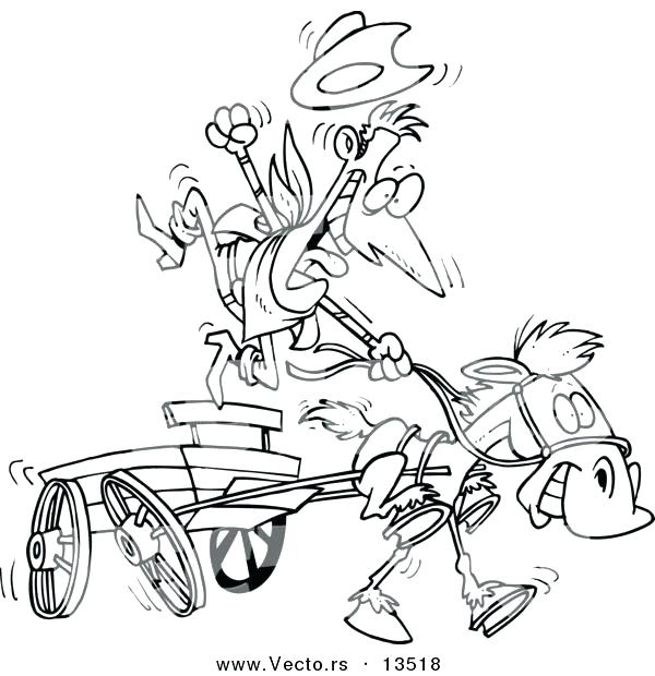 600x620 Covered Wagon Coloring Page Tiny Horse Covered Wagon Coloring