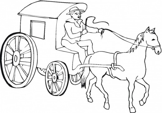 520x364 Fantastic Stagecoach Coloring Pages For Kids Picture Collection