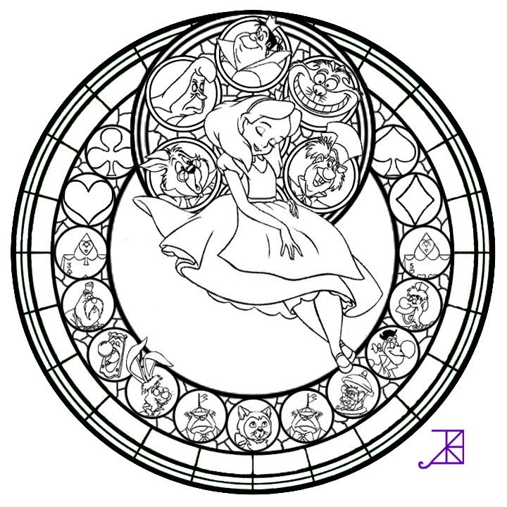 720x720 Stained Glass Coloring Pages