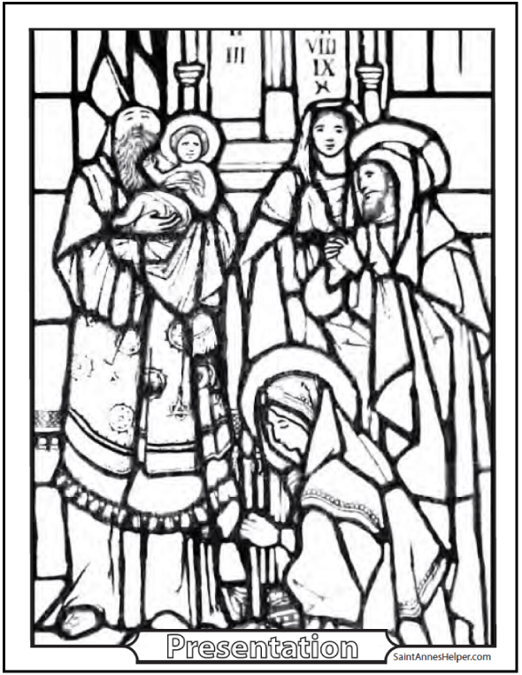 Stained Glass Coloring Pages Religious