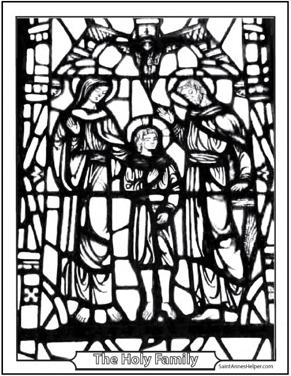 590x762 Holy Family Coloring Page Jesus, Mary, And Joseph