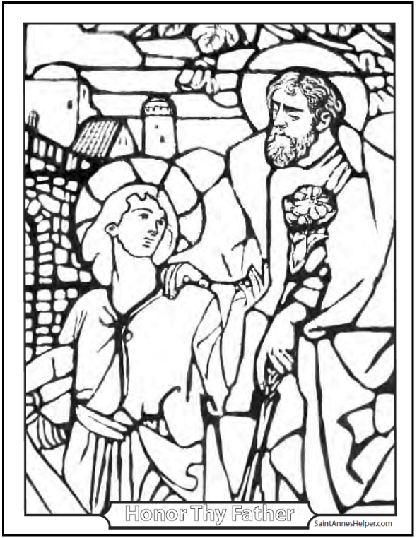 590x762 Joseph And Jesus Coloring Page Perfect Father And Son
