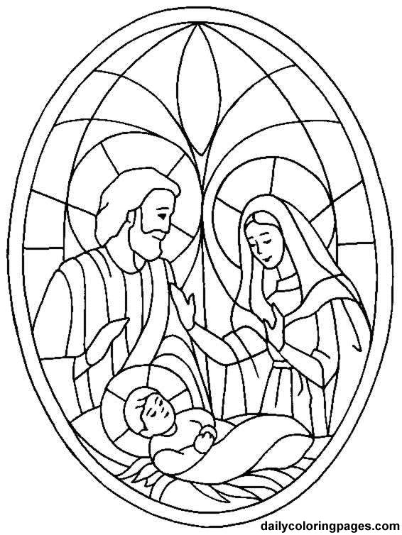 566x754 Nativity Coloring Page