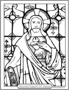 235x304 Sacred Heart Of Jesus And Immaculate Heart Of Mary Coloring Page