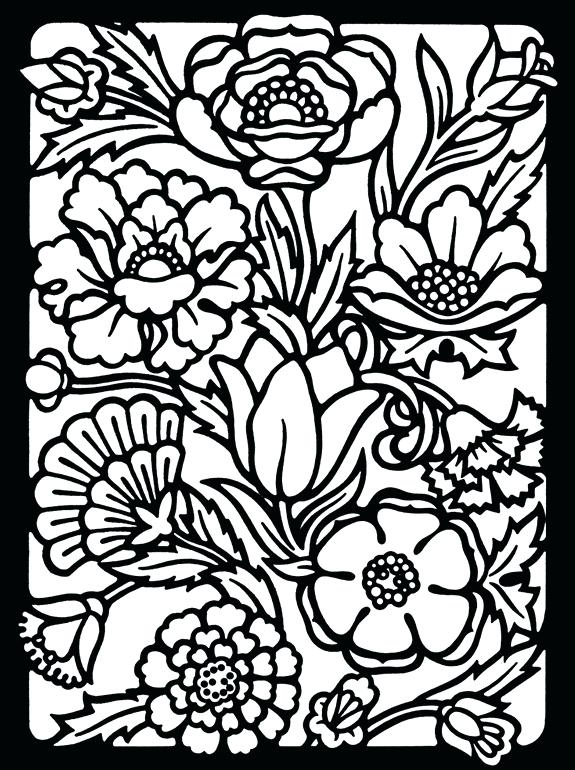 575x770 Stained Glass Coloring Pages Butterfly On Flower Stained Glass