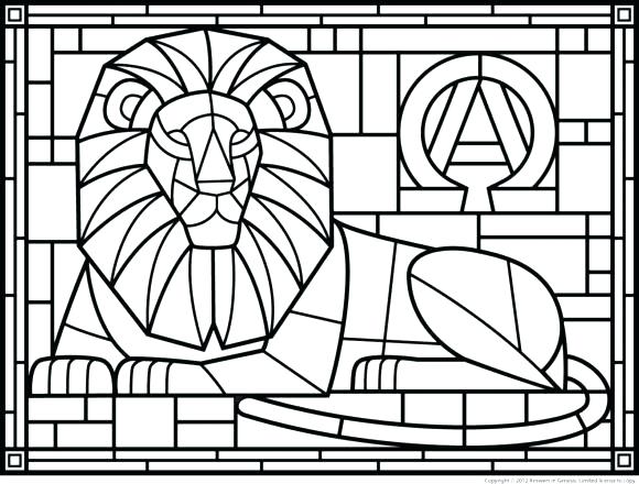 580x440 Stained Glass Coloring Pages