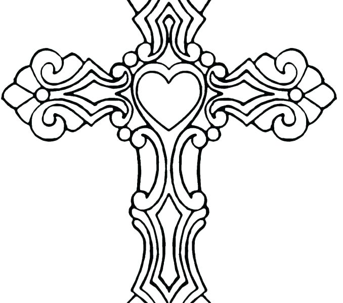 678x600 Coloring Page Cross Coloring Pages Of Crosses With Flowers
