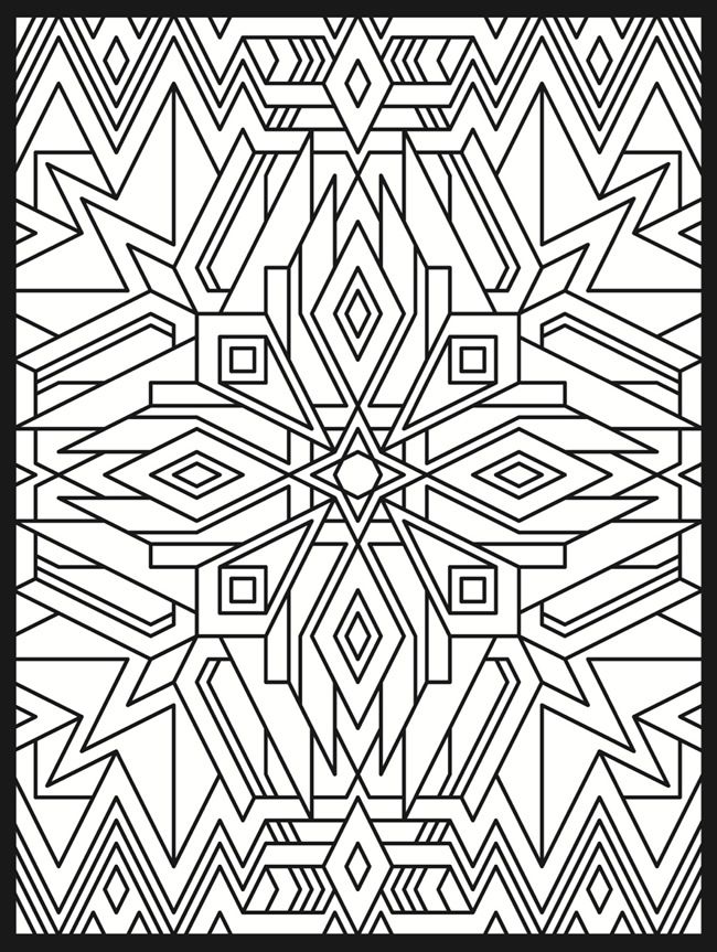 650x863 Deco Tech Stained Glass Coloring Book Coloring Pages