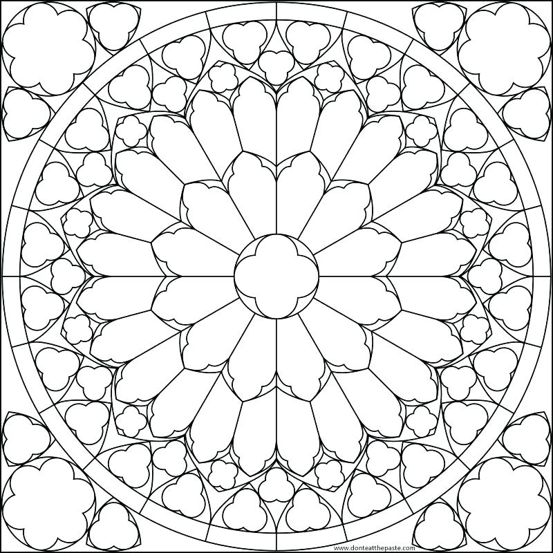 800x800 Stained Glass Window Coloring Pages Christmas Stained Glass Window