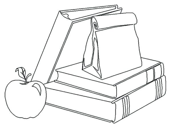 600x450 Back To School Coloring Pages School Supplies And Lunch For Going