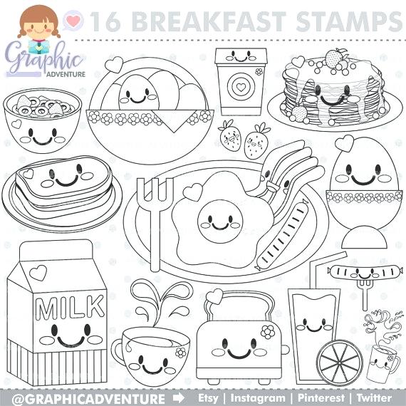 570x570 Breakfast Coloring Page Breakfast Stamp Commercial Use Stamp Tal