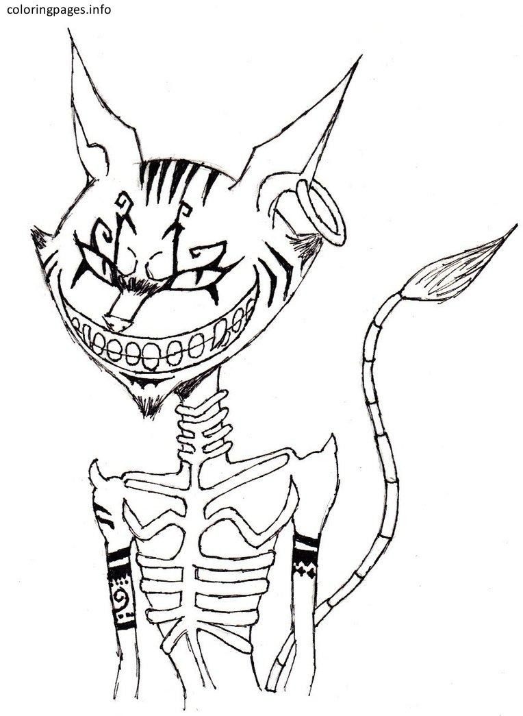 764x1045 Evil Cheshire Cat Coloring Pages Jpg V 412